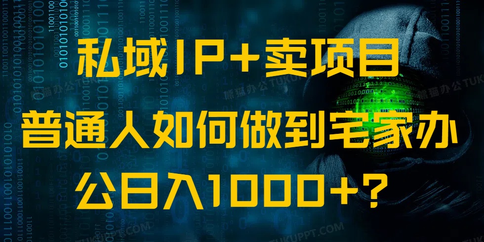 （14400期）私域IP+卖项目，普通人如何做到宅家办公实现日入1000+-柚子网创